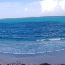 Beautiful view of Orient Bay beach. Need to climb a bit on a rock
