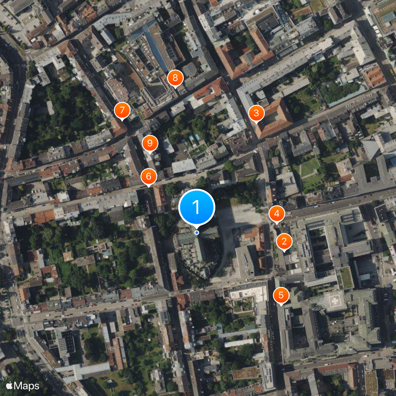 New Cathedral, Linz Map