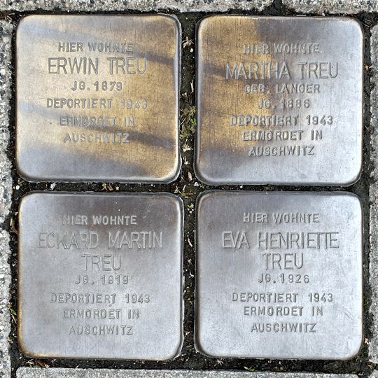 Stolperstein dedicated to Erwin Treu