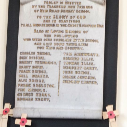 New Road Methodist Church War Memorial