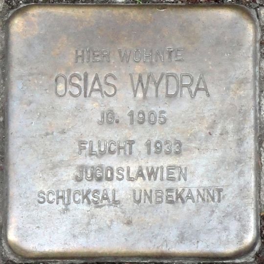 Stolperstein en memoria de Osias Wydra