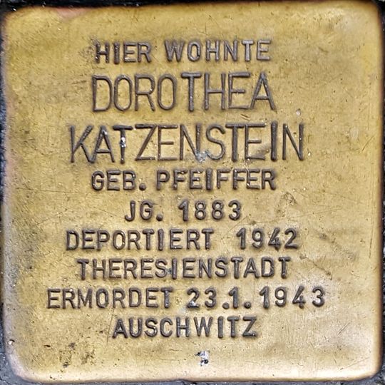 Stolperstein en memoria de Dorothea Katzenstein geb. Pfeiffer