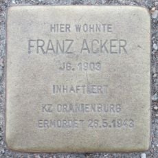 Stolperstein dedicated to Franz Acker