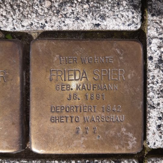 Stolperstein à la mémoire de Frieda Spier