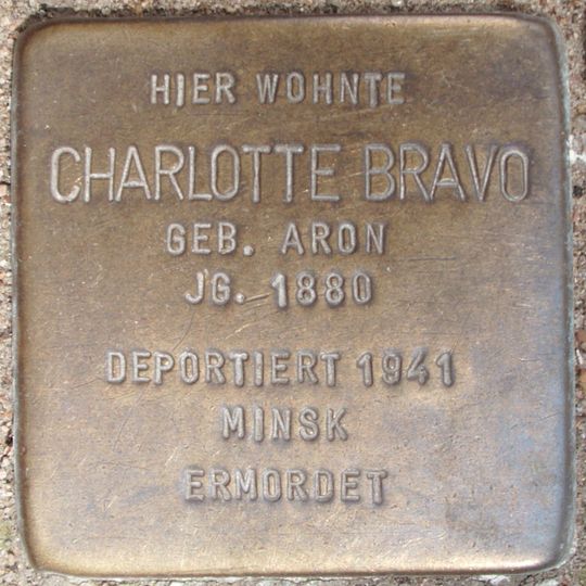 Stolperstein dedicated to Charlotte Bravo