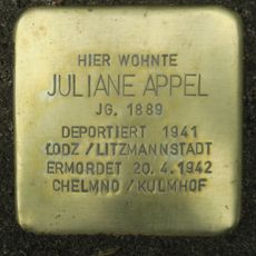 Stolperstein dedicated to Juliane Appel