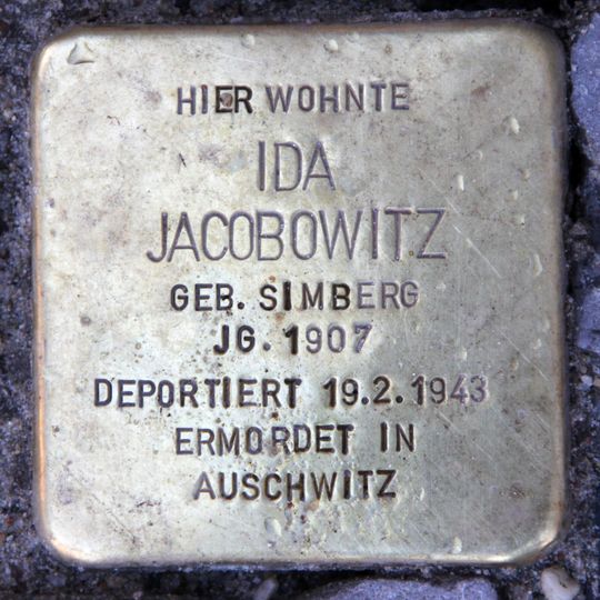 Stolperstein à la mémoire d’Ida Jacobowitz