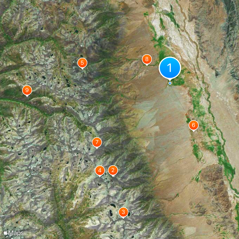 Owens Valley Mapa