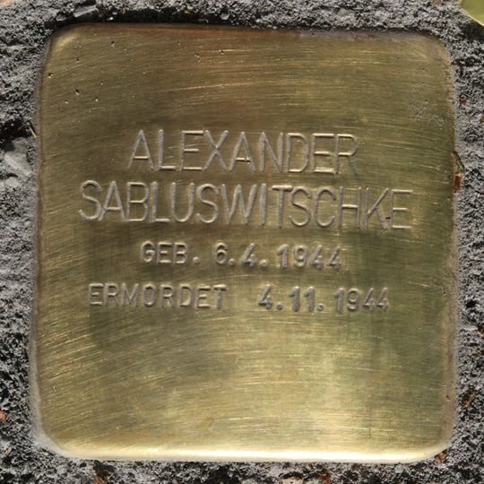 Stolperstein dedicated to Alexander Sabluswitschke