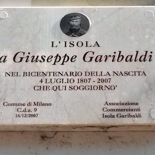 Targa commemorativa a Giuseppe Garibaldi