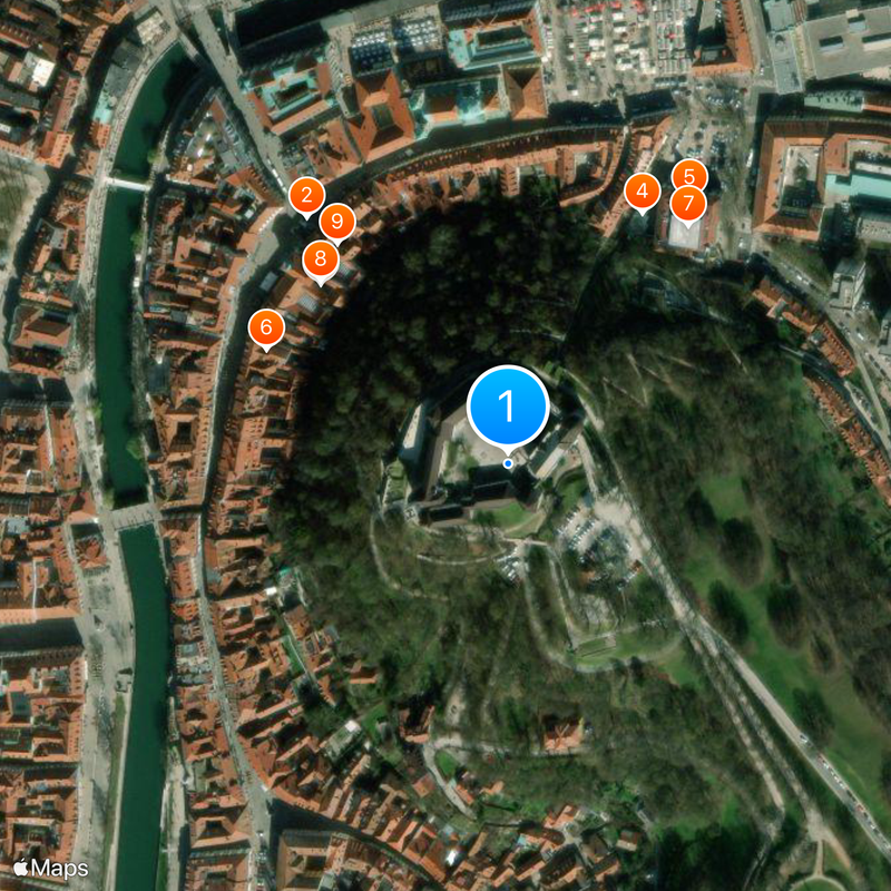 Ljubljana Castle Mapa