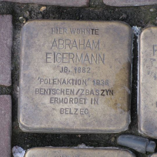 Stolperstein dedicated to Abraham Eigermann