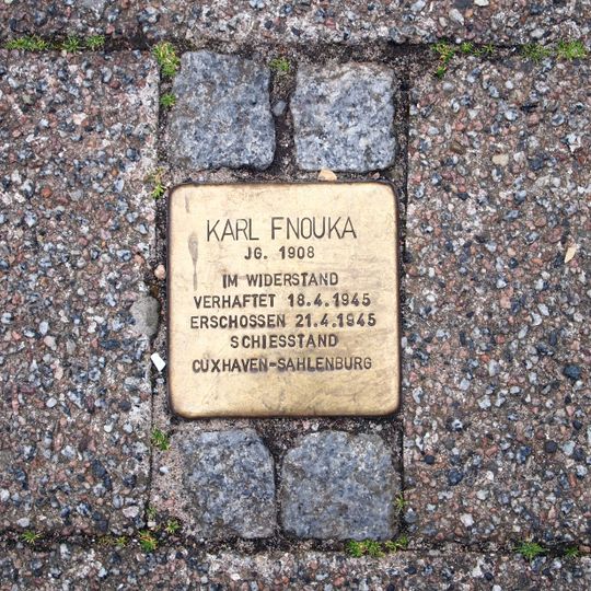 Stolperstein dedicated to Karl Fnouka
