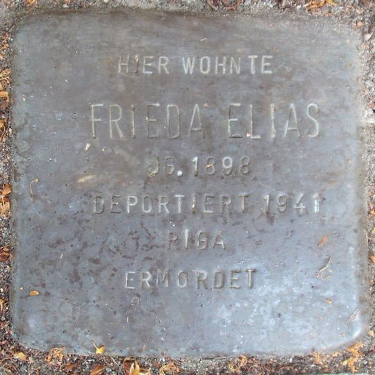 Stolperstein dedicated to Frieda Elias