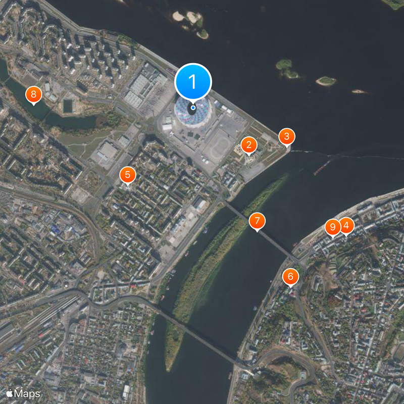 Estadio de Nizhni Nóvgorod Mapa