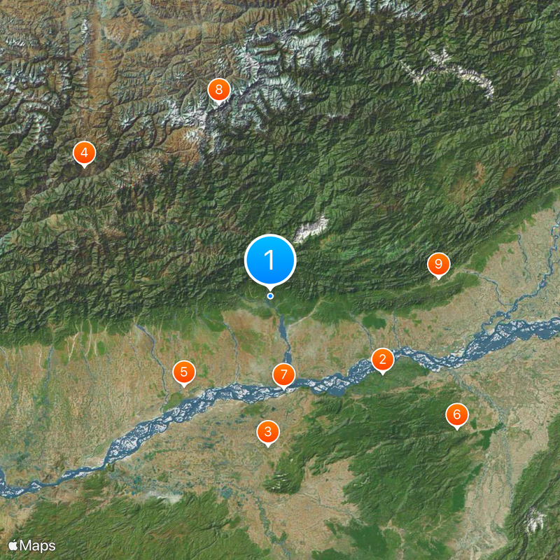 Nameri National Park Mapa