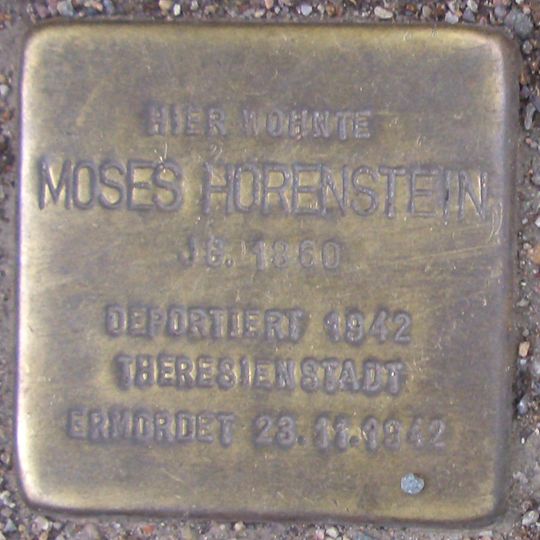 Stolperstein dedicated to Moses Horenstein