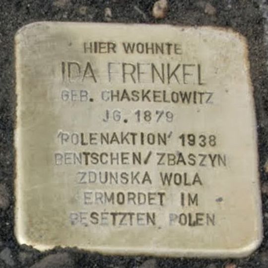 Stolperstein à la mémoire d’Ida Frenkel