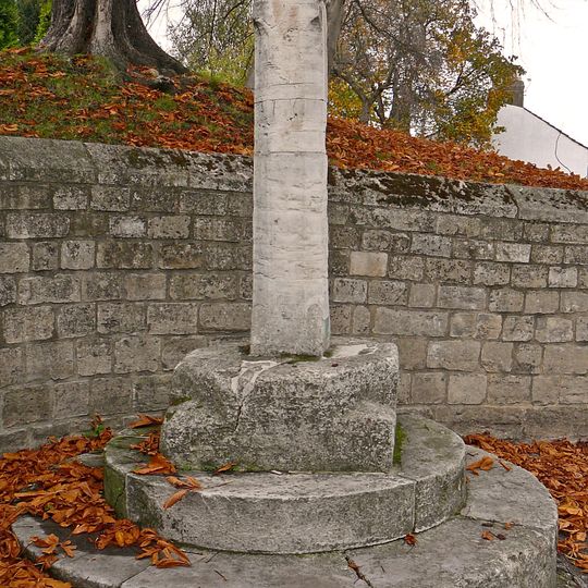 Market Cross Beside South Gate To Church Of St Ricarius