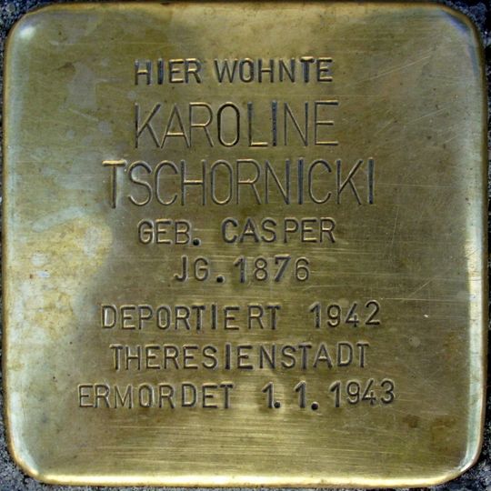Stolperstein em memória de Karoline Tschornicki