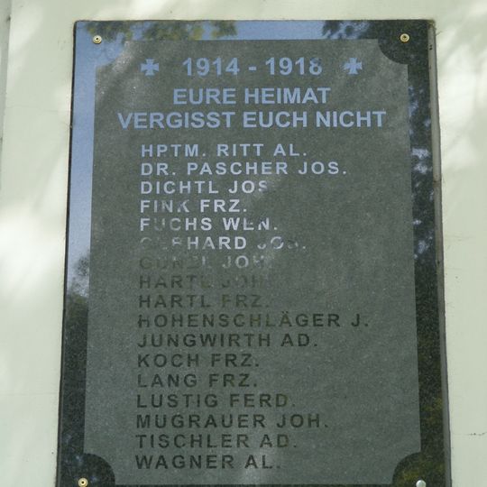 Plaque to World War I victims in Mokrá