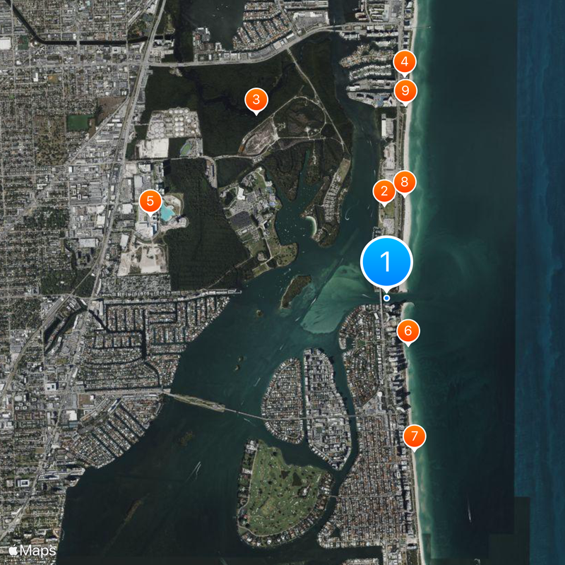 Baker's Haulover Inlet Map
