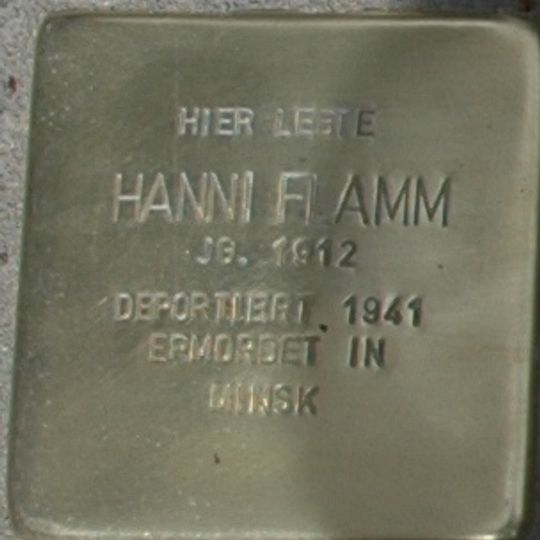 Stolperstein dedicated to Hanni Flamm