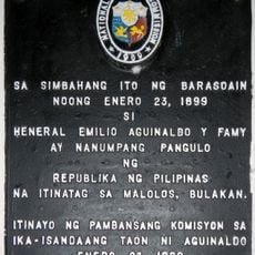 Oath-taking of Emilio Aguinaldo as president of the Republic of the Philippines historical marker