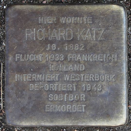 Stolperstein dedicated to Richard Katz
