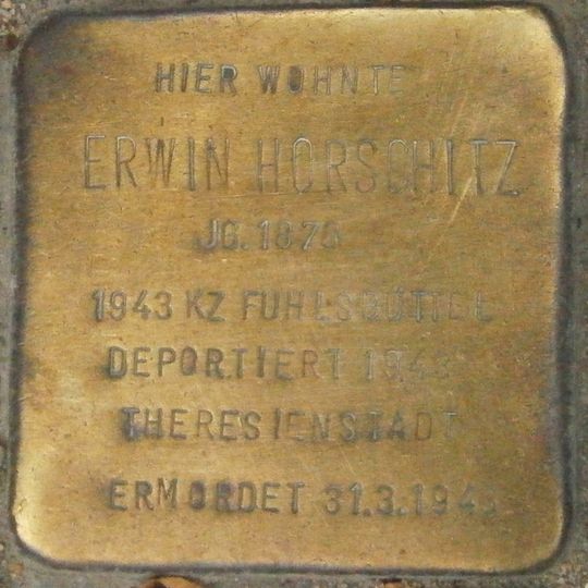 Stolperstein en memoria de Erwin Horschitz