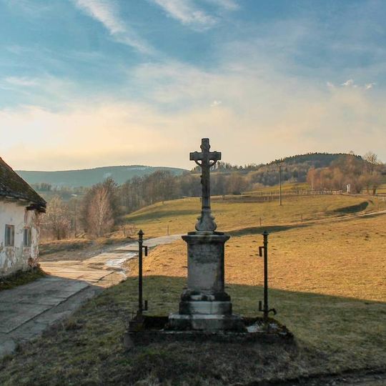 Cross in Vysoké Žibřidovice by the road to Větrovec