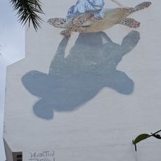 Street Art "Girl on turtle"