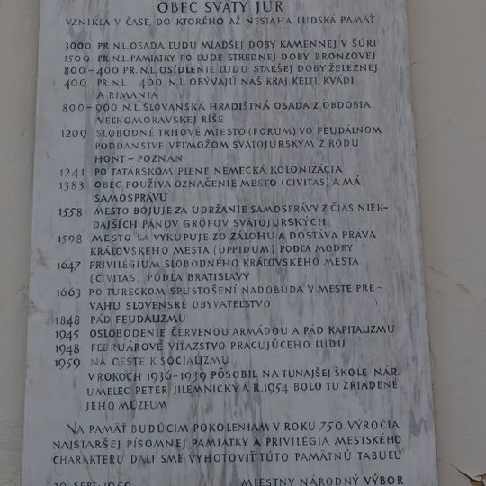 Pam. tabuľa výr. založenia mesta