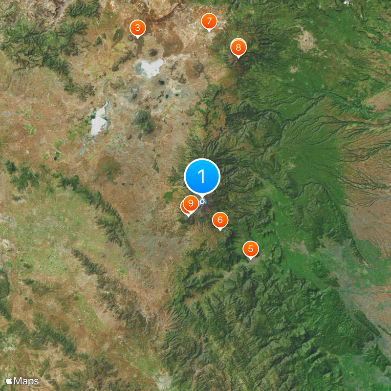 Piek van Orizaba Kaart