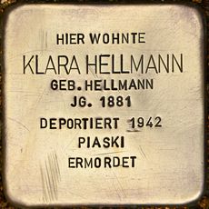 Stolperstein dedicated to Klara Hellmann