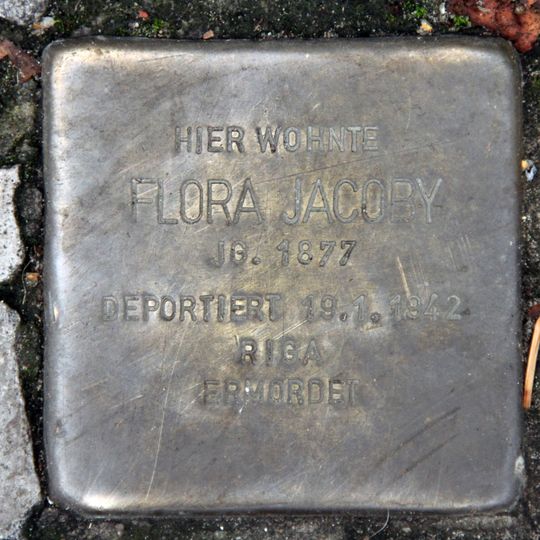 Stolperstein dedicated to Flora Jacoby