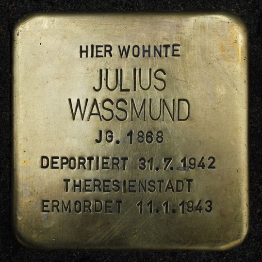 Stolperstein dedicated to Julius Wassmund