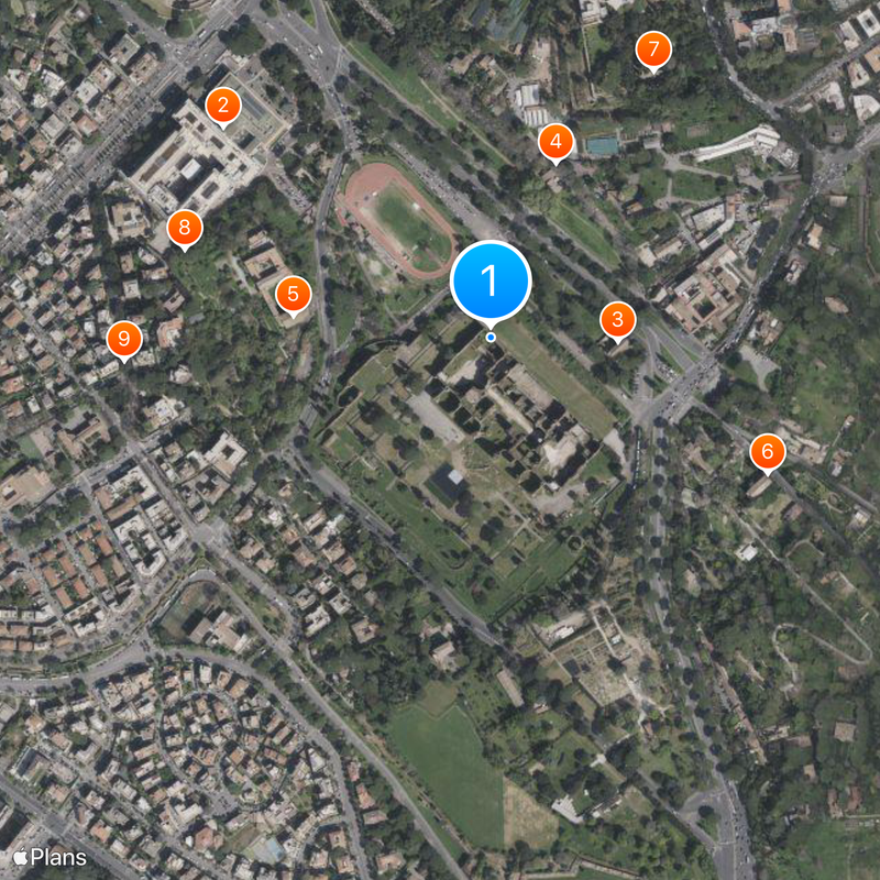 Thermen van Caracalla Kaart