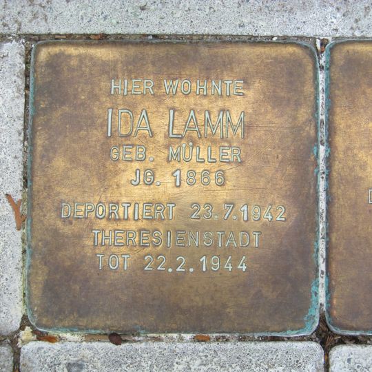 Stolperstein em memória de Ida Lamm