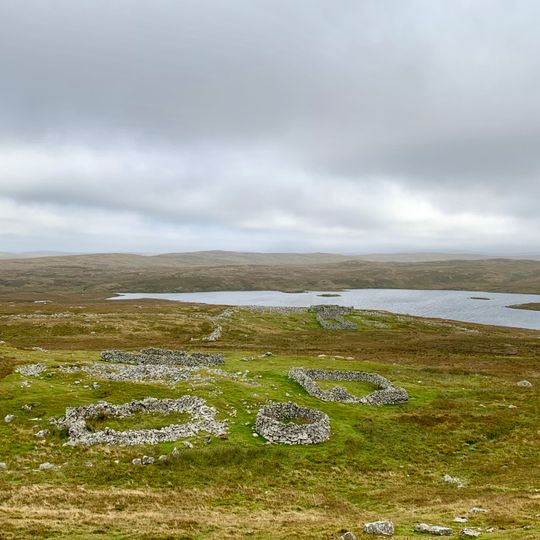 Trolligarts,chambered cairn,homestead and field system SE of