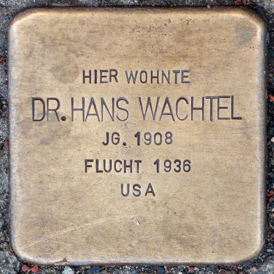 Stolperstein dedicated to Hans Wachtel