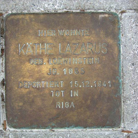 Stolperstein à la mémoire de Käthe Lazarus