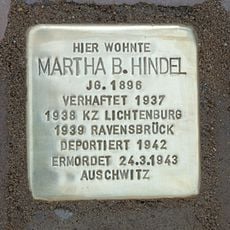 Stolperstein en memoria de Martha B. Hindel