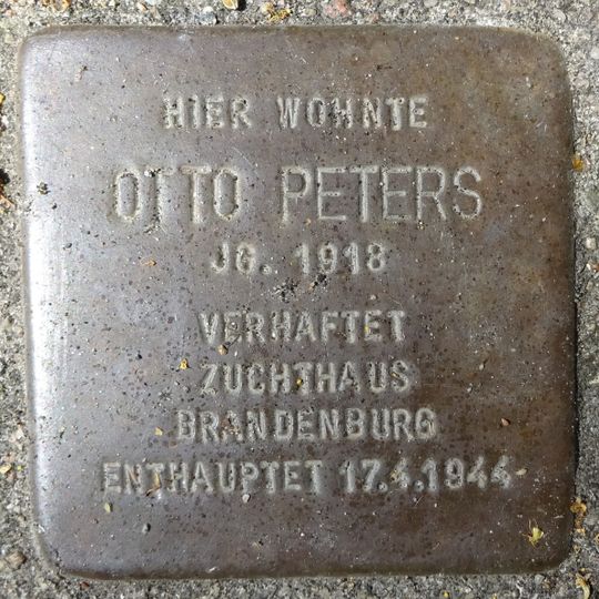 Stolperstein dedicated to Otto Peters