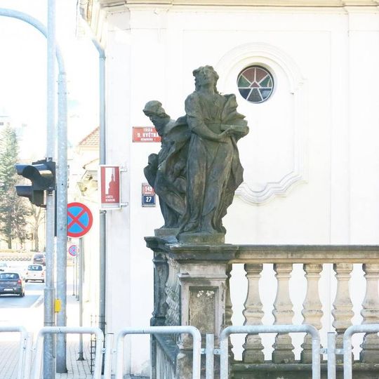 Socha svatého Jana Evangelisty na balustrádě u Lorety v Rumburku