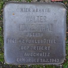 Stolperstein dedicated to Walter Löwenthal