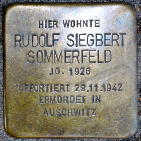 Stolperstein dedicated to Rudolf Siegbert Sommerfeld