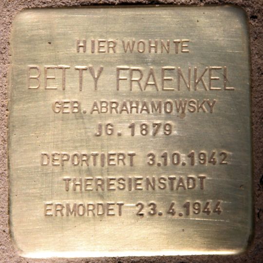 Stolperstein à la mémoire de Betty Fraenkel