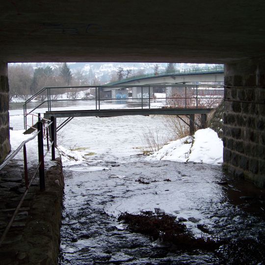 Lávka přes ústí Nezabudického potoka
