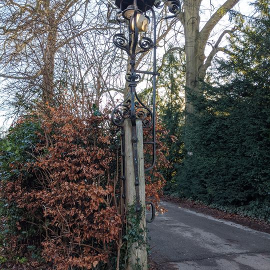 Lamp Post At Entrance To Drive